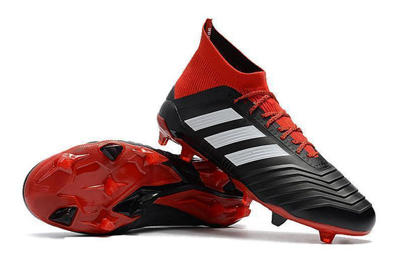 Adidas Predator 18.1 FG Soccer Cleats Core Black White Red - TraShoes