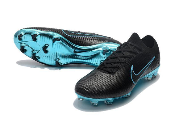 Nike Mercurial Vapor Flyknit Ultra FG Soccer Cleats Black Blue - TraShoes