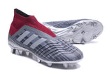 Adidas Predator 18+ Paul Pogba FG Soccer Cleats Iron Metallic Grey Red - TraShoes