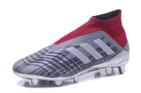 Adidas Predator 18+ Paul Pogba FG Soccer Cleats Iron Metallic Grey Red - TraShoes