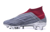 Adidas Predator 18+ Paul Pogba FG Soccer Cleats Iron Metallic Grey Red - TraShoes