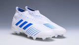 Adidas Predator 19.1 FG White Blue no Lace - TraShoes