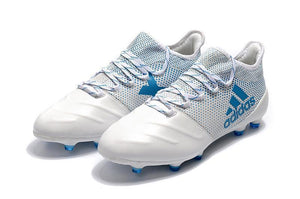 New Adidas X Series Leather FG Soccer Cleats Shoes White Blue