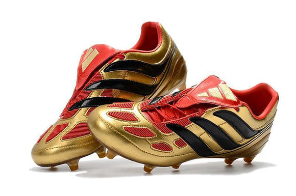 New Adidas Predator Accelerator  FG Soccer Cleats Shoes Gold Red Black