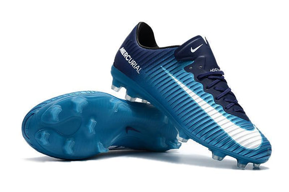 Nike Mercurial Vapor XI FG Soccer Cleats Ice Blue White Black - TraShoes