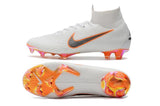 NIKE Mercurial Superfly VI 360 Elite FG White Orange - TraShoes