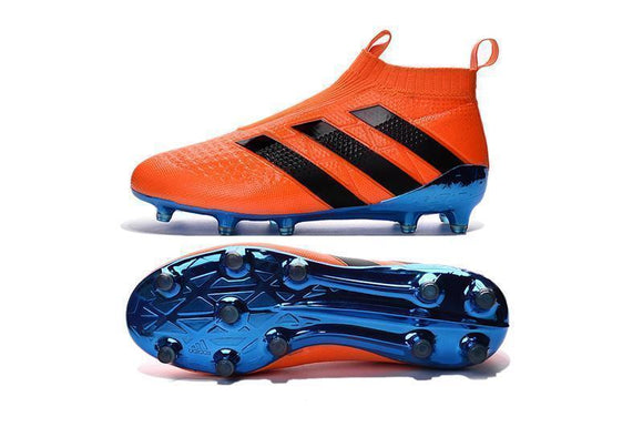 Adidas ACE 16+ Purecontrol FG/AG Soccer Cleats Dark Blue Orange Black - TraShoes