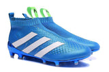 Adidas ACE 16+ Purecontrol FG/AG Soccer Cleats Blue White Green - TraShoes