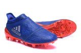 Adidas X 16+ Purechaos FG/AG Soccer Cleats All Blue Solar Red - TraShoes