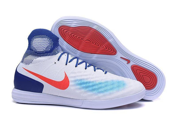 Nike MagistaX Proximo II IC Soccer Shoes White Blue Red - TraShoes