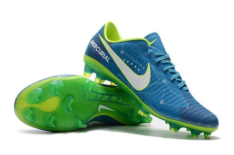Nike Mercurial Vapor XI Neymar FG Soccer Cleats Blue Electric Green TraShoes