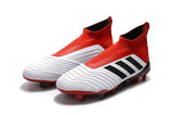 Adidas Predator 18+ FG Soccer Cleats White Solar Red Core Black - TraShoes