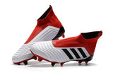 Adidas Predator 18+ FG Soccer Cleats White Solar Red Core Black - TraShoes