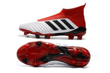 Adidas Predator 18+ FG Soccer Cleats White Solar Red Core Black - TraShoes