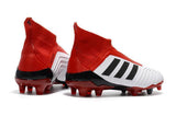 Adidas Predator 18+ FG Soccer Cleats White Solar Red Core Black - TraShoes