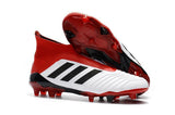 Adidas Predator 18+ FG Soccer Cleats White Solar Red Core Black - TraShoes