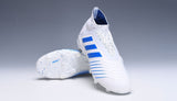 Adidas Predator 19.1 FG White Blue no Lace - TraShoes