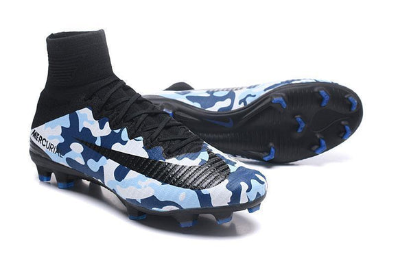 Nike Mercurial Superfly V FG Soccer Cleats Military Camouflage Blue - TraShoes