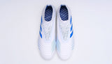 Adidas Predator 19.1 FG White Blue no Lace - TraShoes