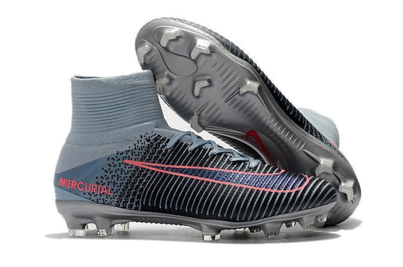 Nike Mercurial Superfly V FG Soccer Cleats Black Grey Chrome - TraShoes