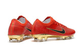 Nike Mercurial Vapor Flyknit Ultra FG Soccer Cleats Red Golden - TraShoes