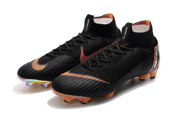 Nike Mercurial Superfly VI 360 Elite FG Soccer Cleats Black Orange - TraShoes