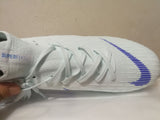 Nike Mercurial Superfly VI Academy MG Cleat White Blue High Cut - TraShoes