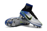 Nike Mercurial Superfly V FG Soccer Cleats Pure Platinum Blue Black - TraShoes