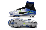 Nike Mercurial Superfly V FG Soccer Cleats Pure Platinum Blue Black - TraShoes