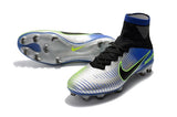 Nike Mercurial Superfly V FG Soccer Cleats Pure Platinum Blue Black - TraShoes