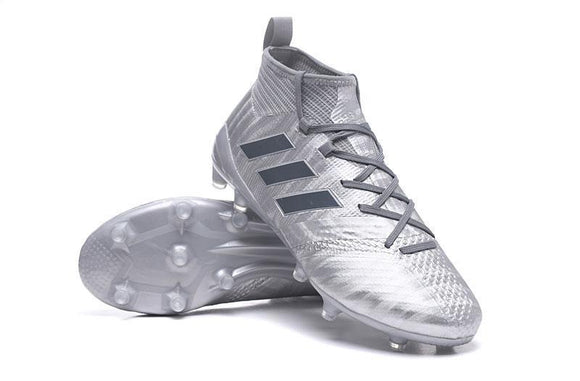 Adidas ACE 17.1 Magnetic Control FG Soccer Cleats Silver Metallic - TraShoes