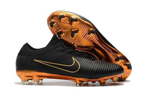 Nike Mercurial Vapor Flyknit Ultra FG Soccer Cleats Black Golden - TraShoes