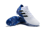 ADIDAS NEMEZIZ MESSI 18.1 FIRM GROUND CLEATS WHITE BLUE BLACK - TraShoes