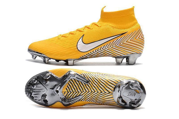 NIKE Mercurial Superfly VI 360 Elite Neymar FG Yellow White High Cut - TraShoes