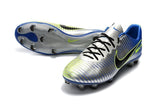 Nike Mercurial Vapor XI FG Soccer Cleats Silver Grey Blue Black - TraShoes