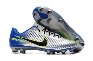 Nike Mercurial Vapor XI FG Soccer Cleats Silver Grey Blue Black - TraShoes