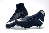 Nike Hypervenom Phantom III DF FG Soccer Cleats Navy Blue White - TraShoes