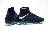 Nike Hypervenom Phantom III DF FG Soccer Cleats Navy Blue White - TraShoes