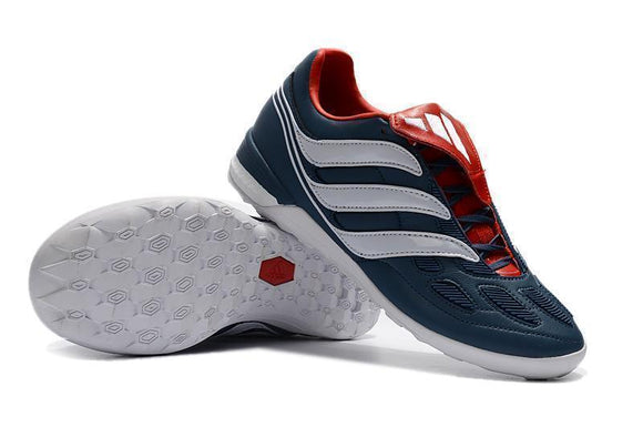 Adidas Predator Precision Indoor Soccer Cleats IC Blue White Red - TraShoes