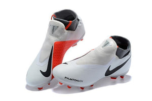 Nike Phantom Vision Elite DF FG Soccer Cleats White Orange Black - TraShoes