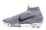 Nike Mercurial Superfly VI Elite FG Silver Black High Cut - TraShoes