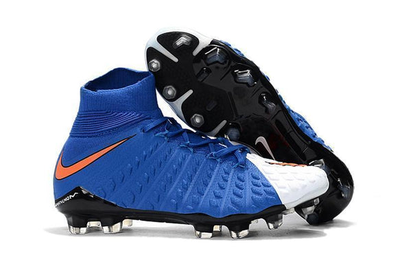 Nike Hypervenom Phantom III DF FG Soccer Cleats Blue White Red - TraShoes