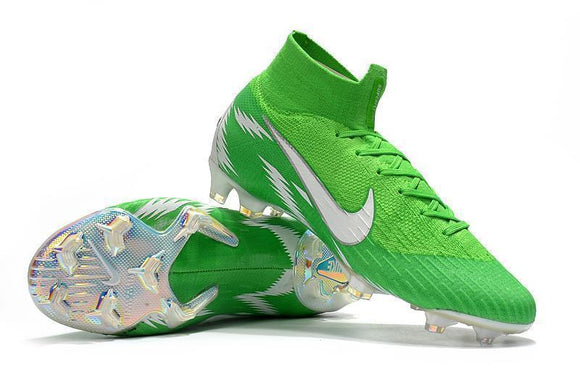 NIKE Mercurial Superfly VI 360 Elite FG Green White High Cut - TraShoes