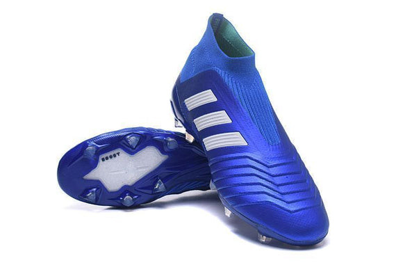 Adidas Predator 18+ FG Soccer Cleats Royal Blue White - TraShoes