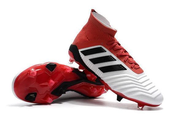 Adidas Predator 18.1 FG Soccer Cleats Red White Retro Black - TraShoes