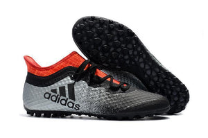 Adidas X Tango 16.1 Turf Soccer Cleats Grey Black Solar Red - TraShoes