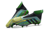 Adidas Predator 18+ FG Soccer Cleats Green Black Blue Yellow - TraShoes