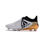 Adidas X 16+ Purechaos FG/AG Soccer Cleats White Gold Metallic Black - TraShoes