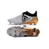 Adidas X 16+ Purechaos FG/AG Soccer Cleats White Gold Metallic Black - TraShoes