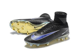 Nike Mercurial Superfly V FG Soccer Cleats Black Blue Golden - TraShoes